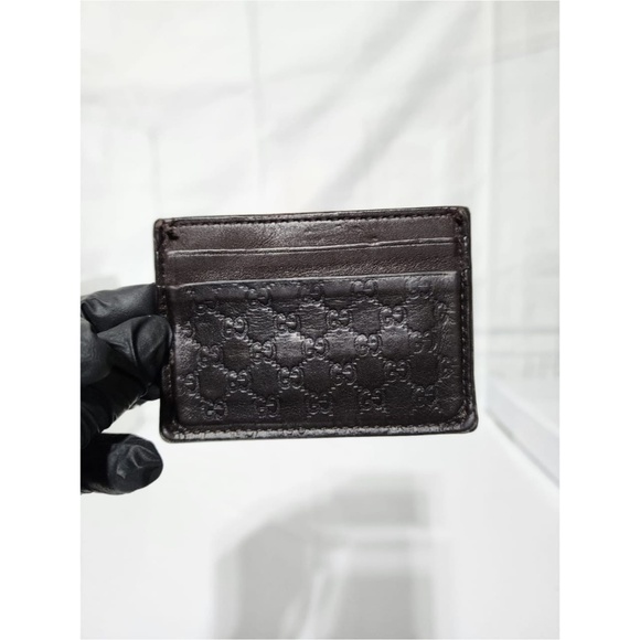 Authentic Gucci Microguccissima Pattern Leather Card Holder Brown - Picture 3 of 14